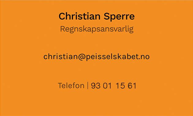 Christian Sperre, Regnskapsansvarlig, Peisselskabet